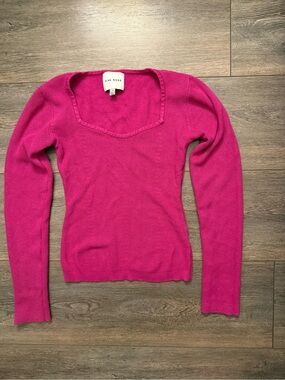 Pink Rose Women's Bright Fuchsia Slim Knit Sweater